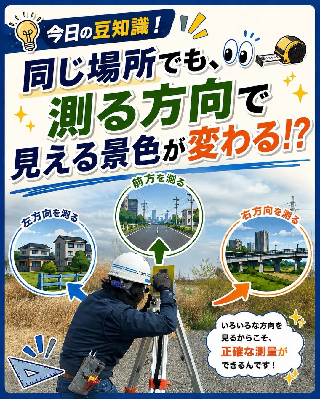 同じ場所でも測る方向で見える景色が変わる!?